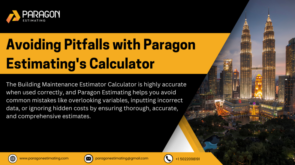 Illustration showcasing how Paragon Estimating's Calculator helps avoid pitfalls, ensuring accurate cost estimation, efficient budgeting, and error-free project planning for construction and maintenance.