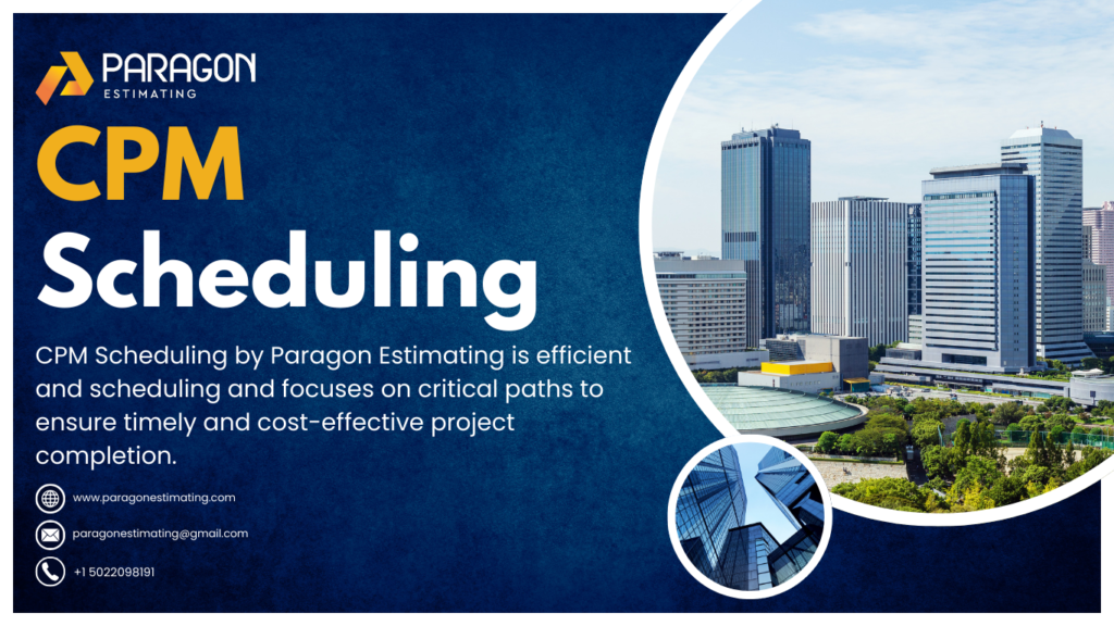 "CPM Scheduling chart illustrating project timelines, tasks, and dependencies for efficient project management."