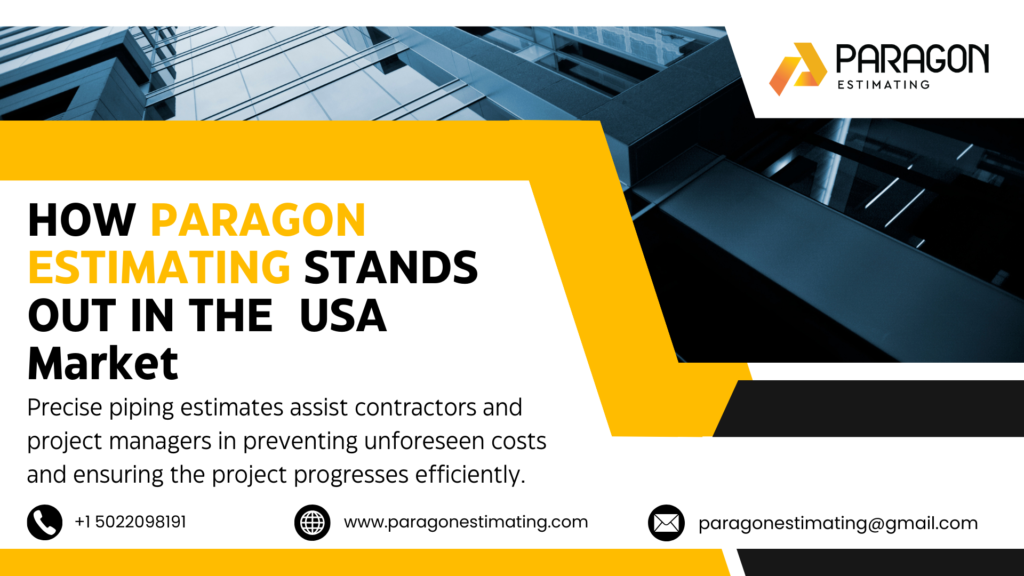 Graphic showcasing how Paragon Estimating stands out in the USA market, highlighting its precision, reliable cost estimation services, and tailored solutions for various construction and industrial projects.