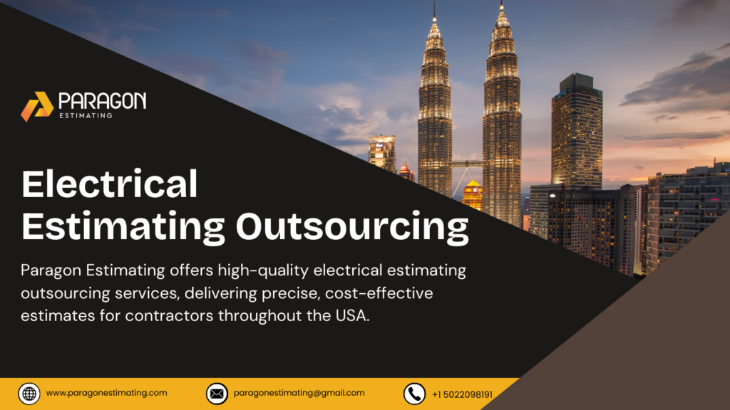 Image showcasing Electrical Estimating Outsourcing services by Paragon, emphasizing accuracy and cost-effective project solutions."