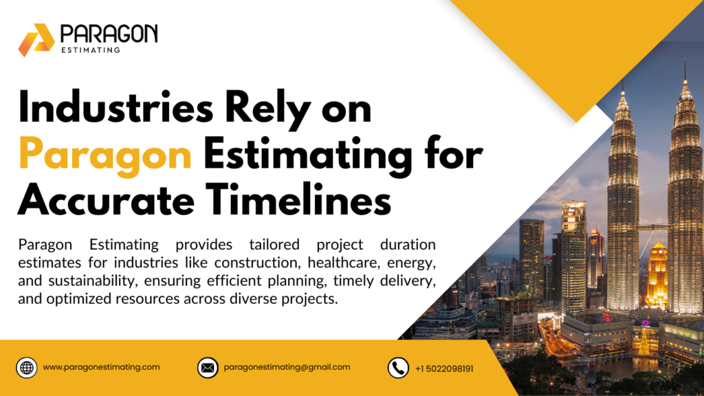 "Image showcasing various industries relying on Paragon Estimating for accurate project timelines and estimates."