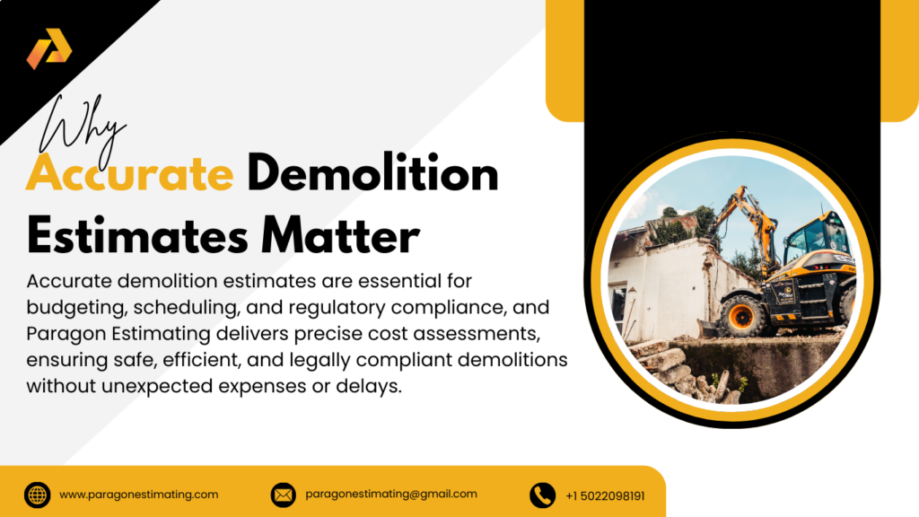 "Accurate demolition estimating services ensuring cost-effective and efficient project planning and execution."