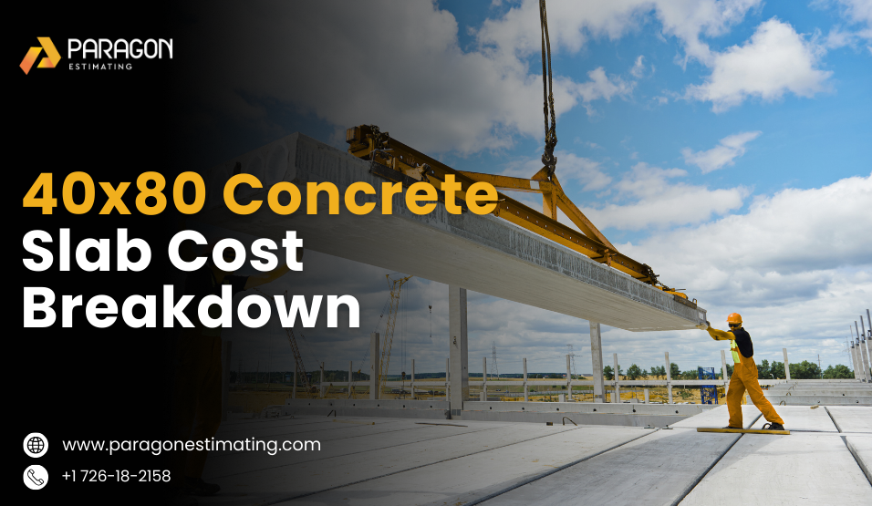 Average 40x80 concrete slab cost breakdown with material and labor