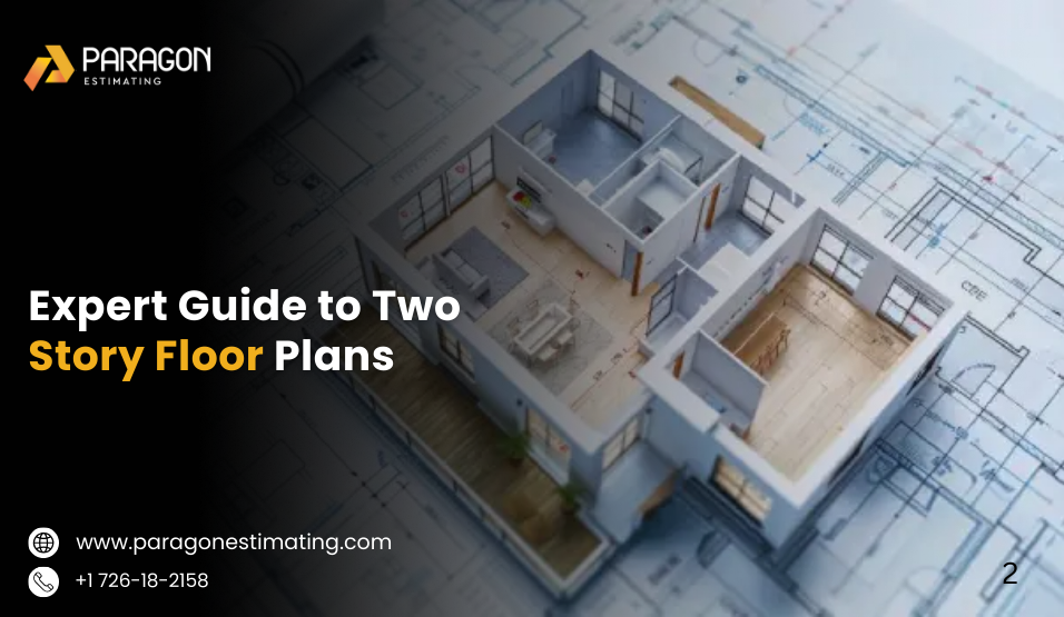 Architectural drawing of 2 Story House Floor Plans for a family home